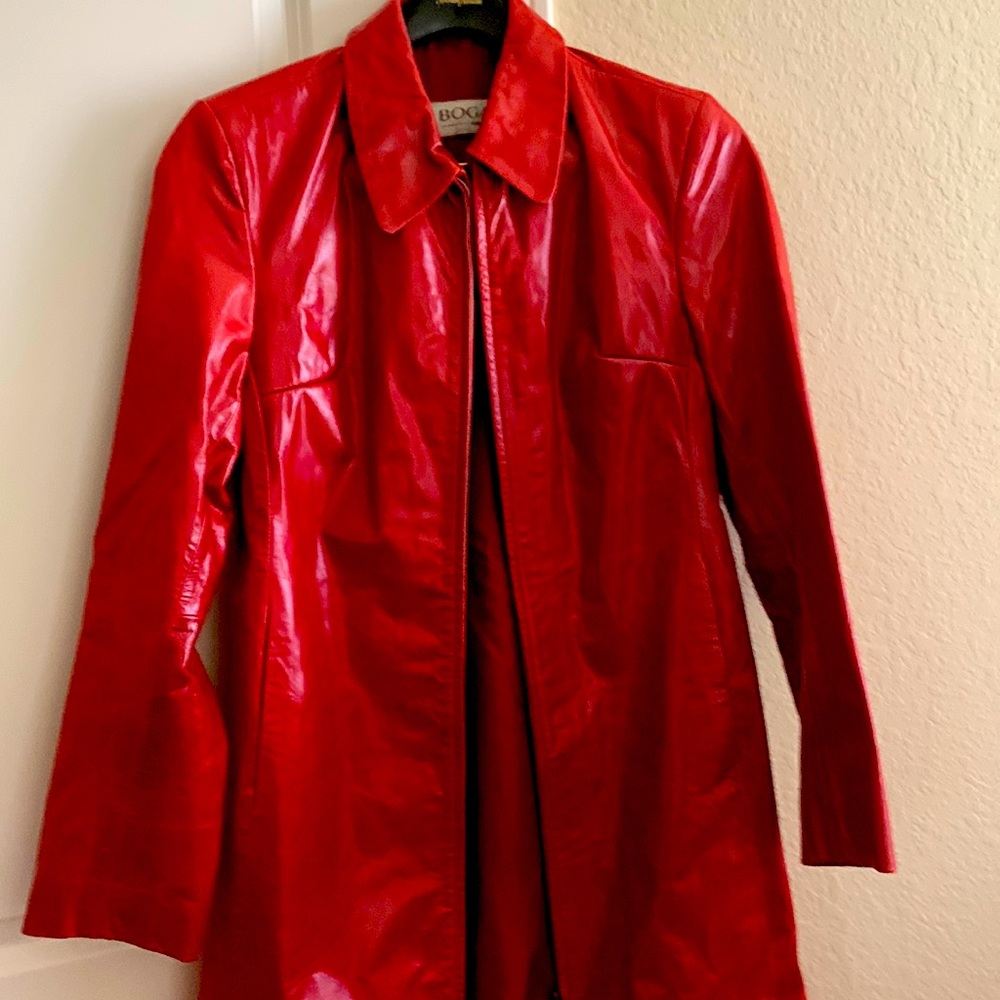 Bogard trench coat red large leather